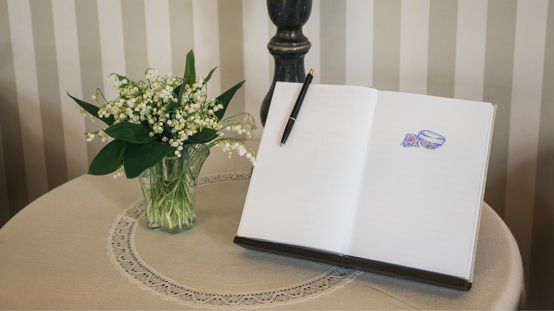 traditional wedding guestbook with blank pages