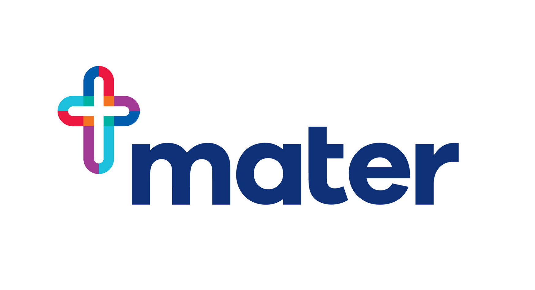 The Mater logo, featuring a colorful, stylized cross icon next to the word 