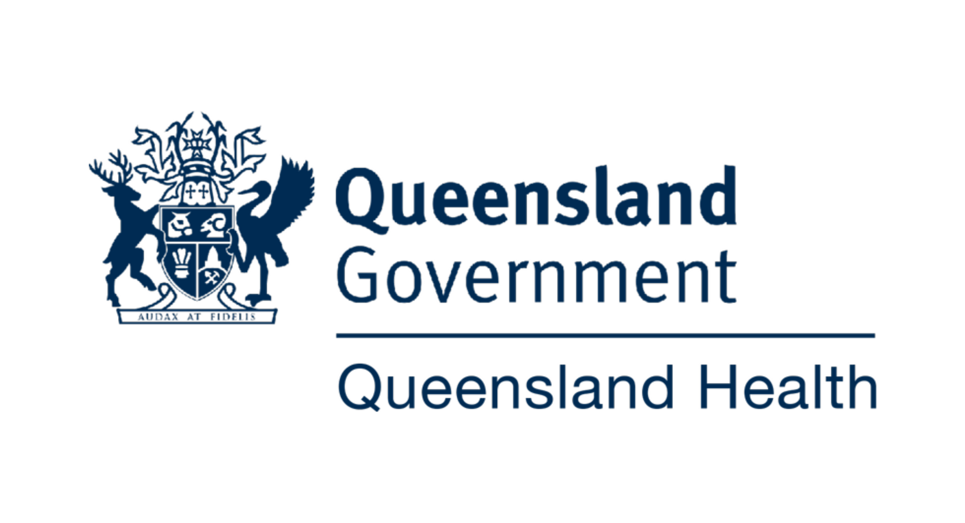 Logo of the Queensland Government with the Queensland Health department name underneath.