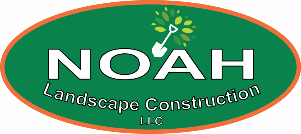 Logotipo de Noah Landscape Construction LLC: óvalo verde con la inscripción 