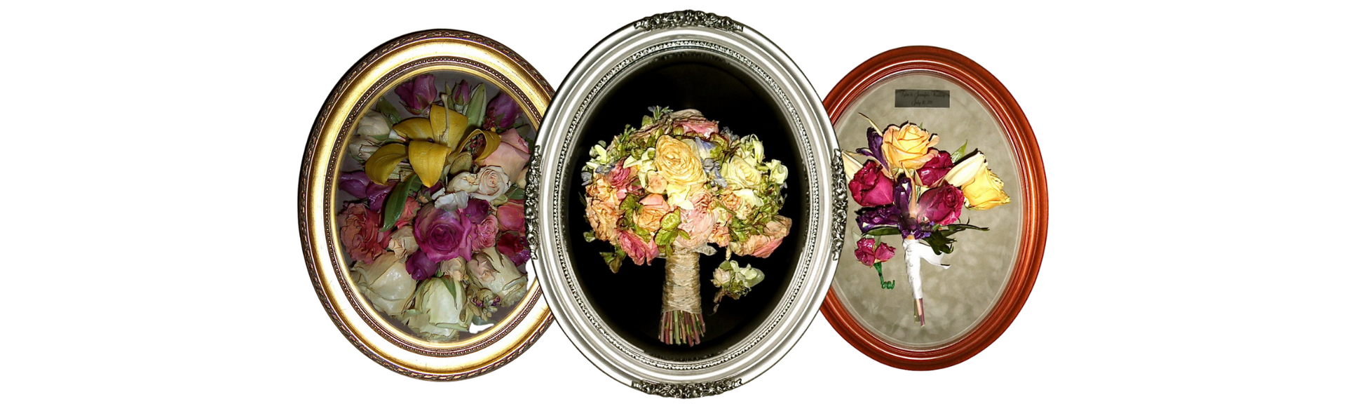 oval framed flower bouquets