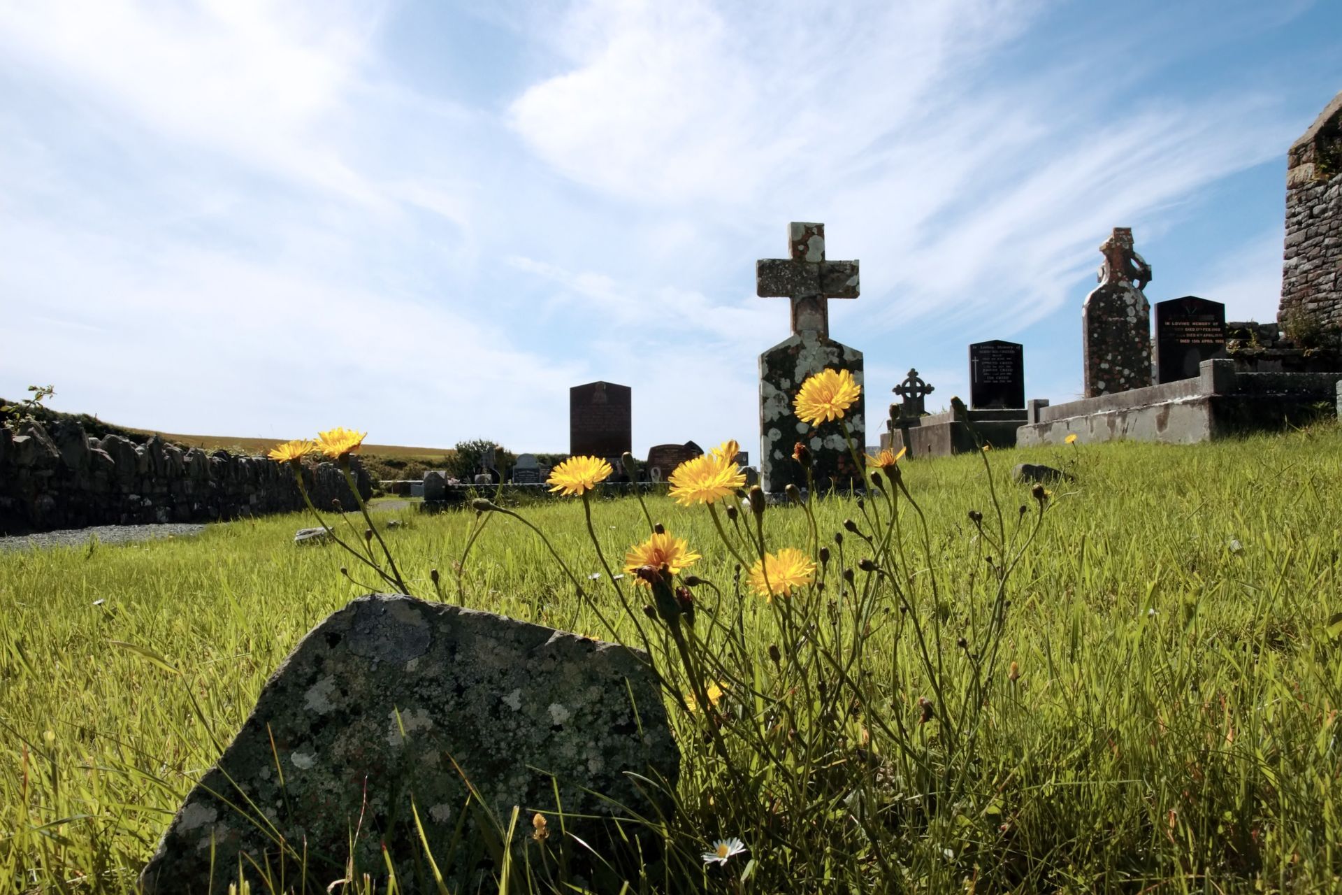 An old irish graveyard in Kerry on the west coast of Ireland.