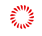 A close up of a red circle on a white background.