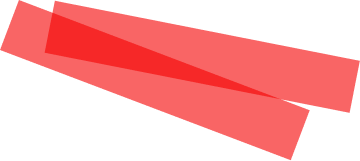 Two overlapping red diagonal bars on a white background