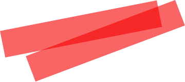 Two overlapping translucent red diagonal rectangles on a white background
