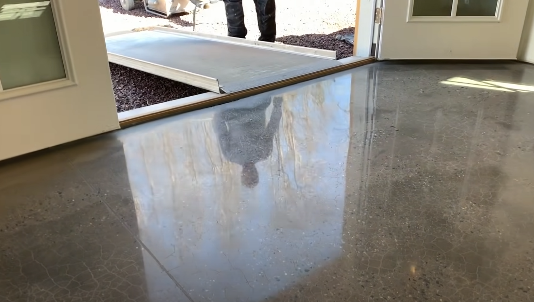 Polished concrete foyer