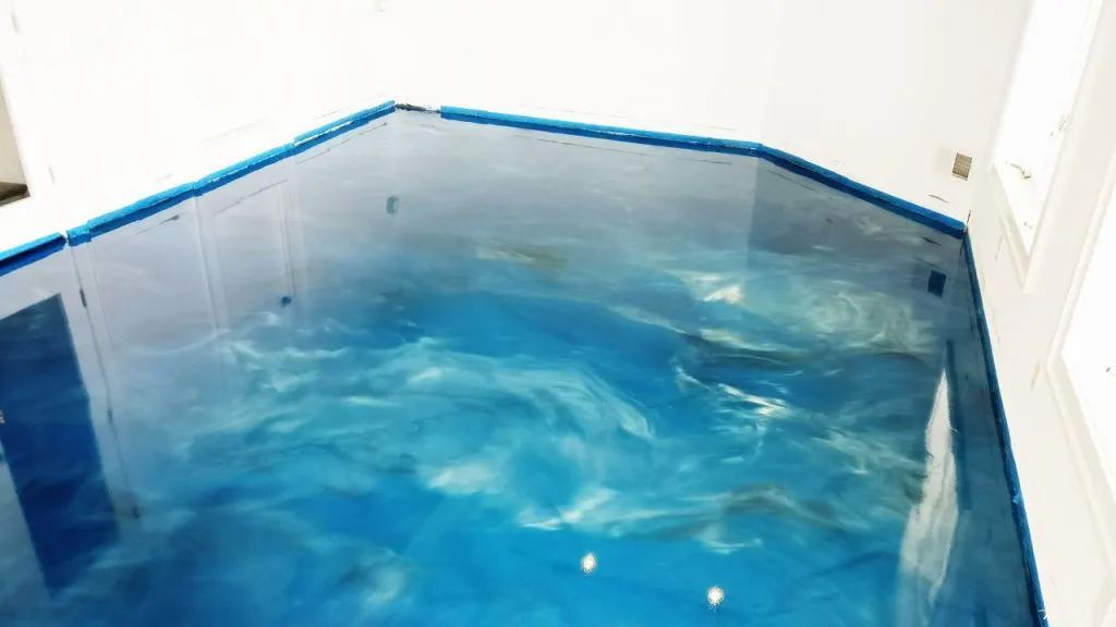 underwater themed epoxy flooring