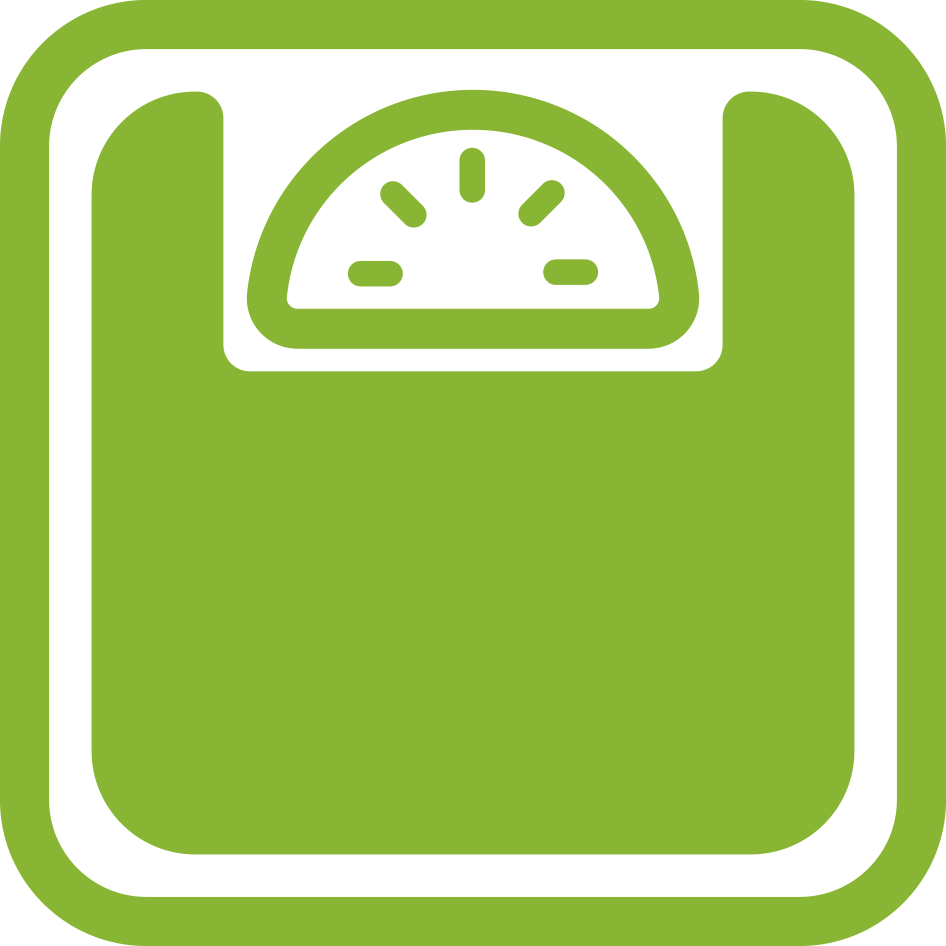 Ein grün-weißes Symbol einer Waage auf weißem Hintergrund.