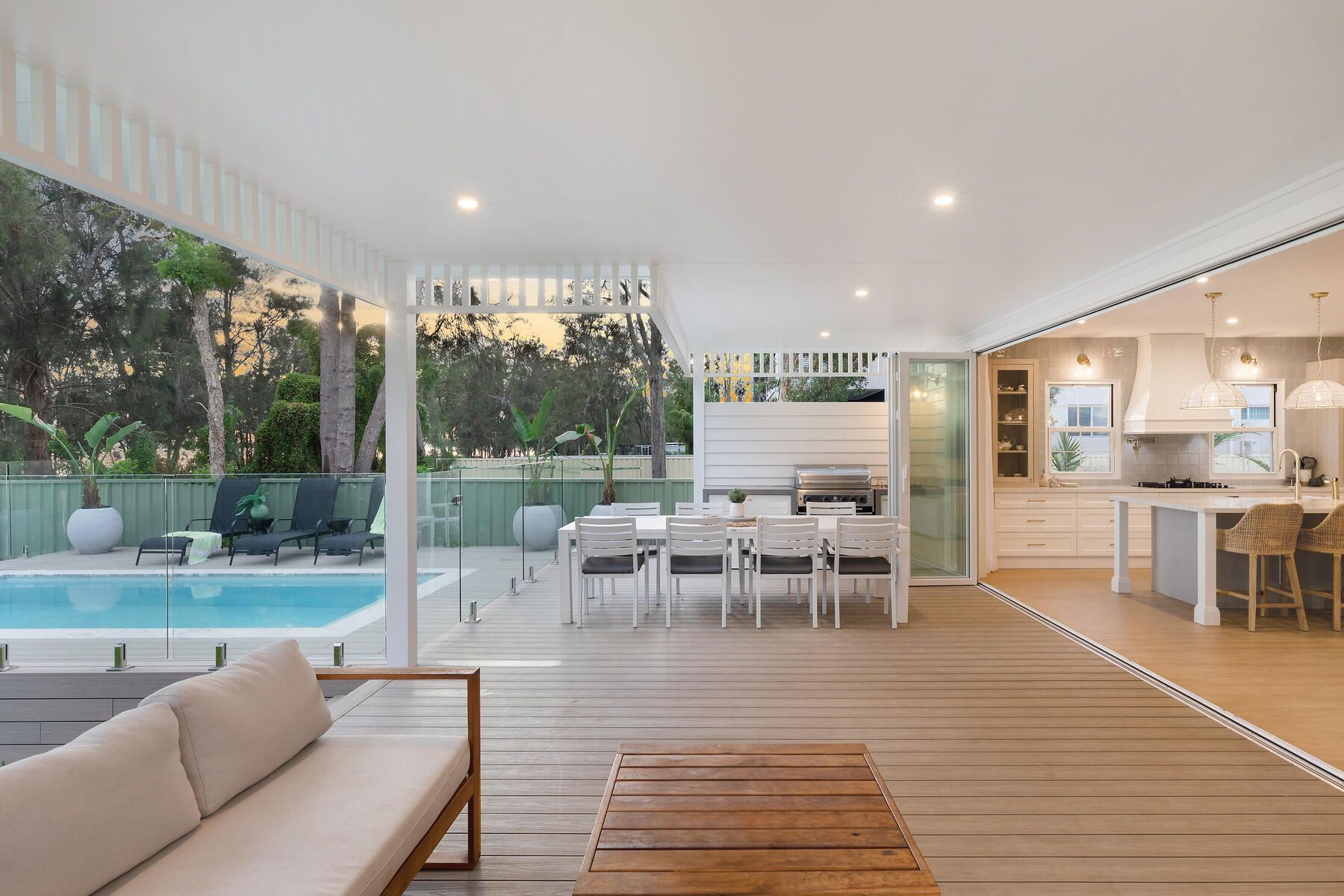 Outdoor entertaining area featuring newly painted timber decking