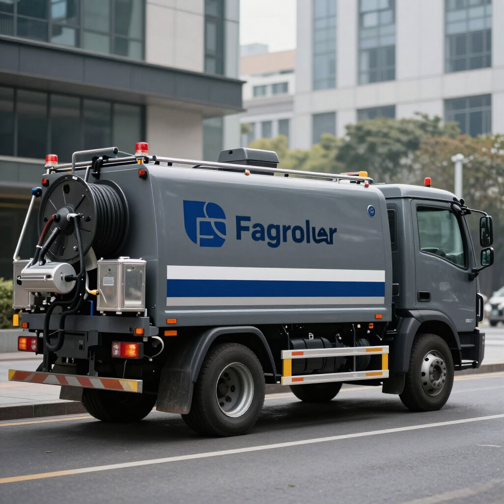 Vehículo de servicio de destapaciones listo para urgencias.
