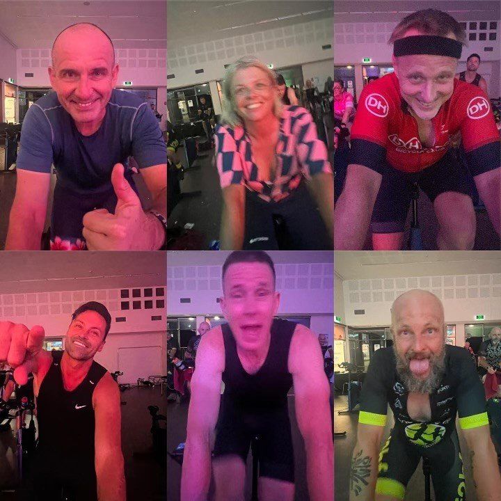 Faces of cyclists