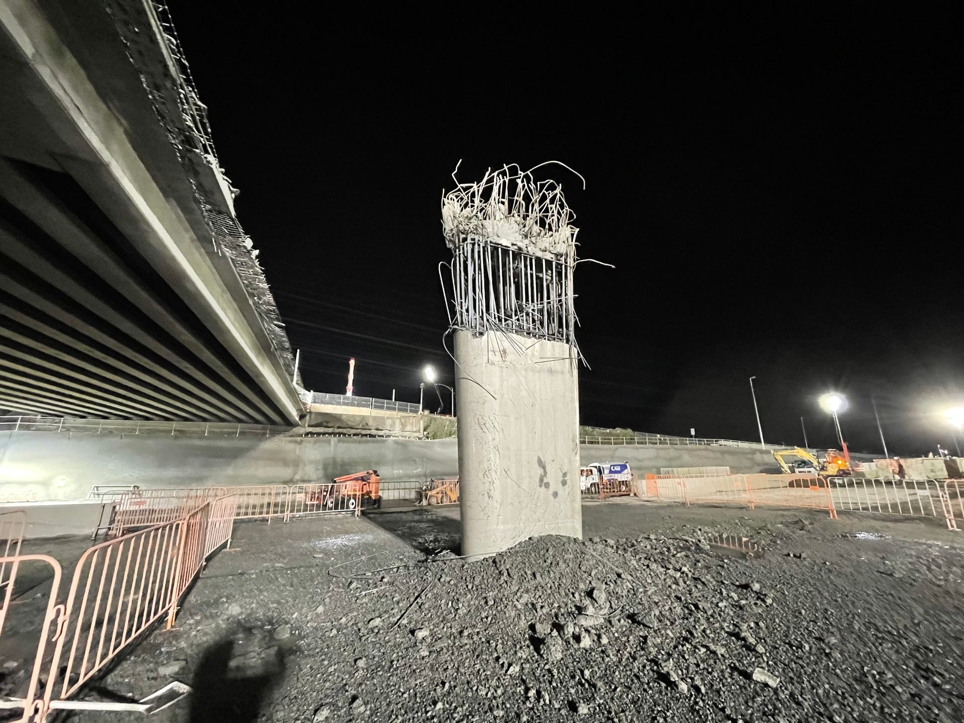 an active industrial staging site containing heavy equipment