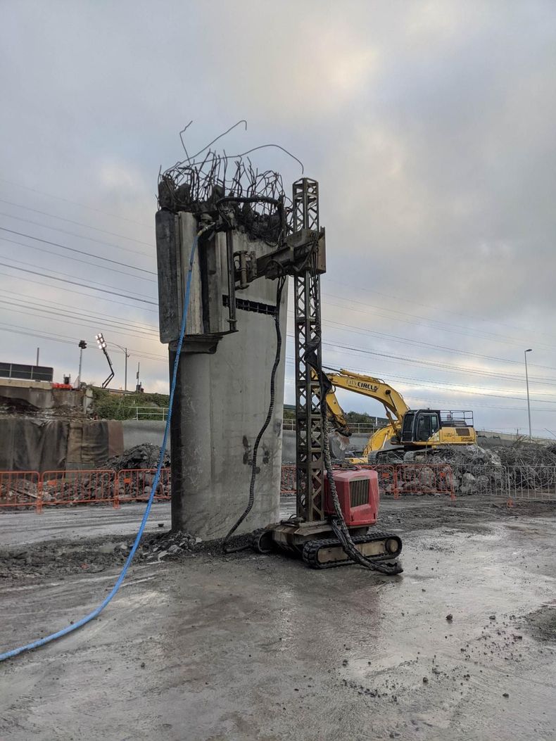  robotic hydro demolition unit used to remove concrete from structures