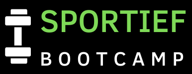 Logo voor Sportief Bootcamp: halterpictogram, groene