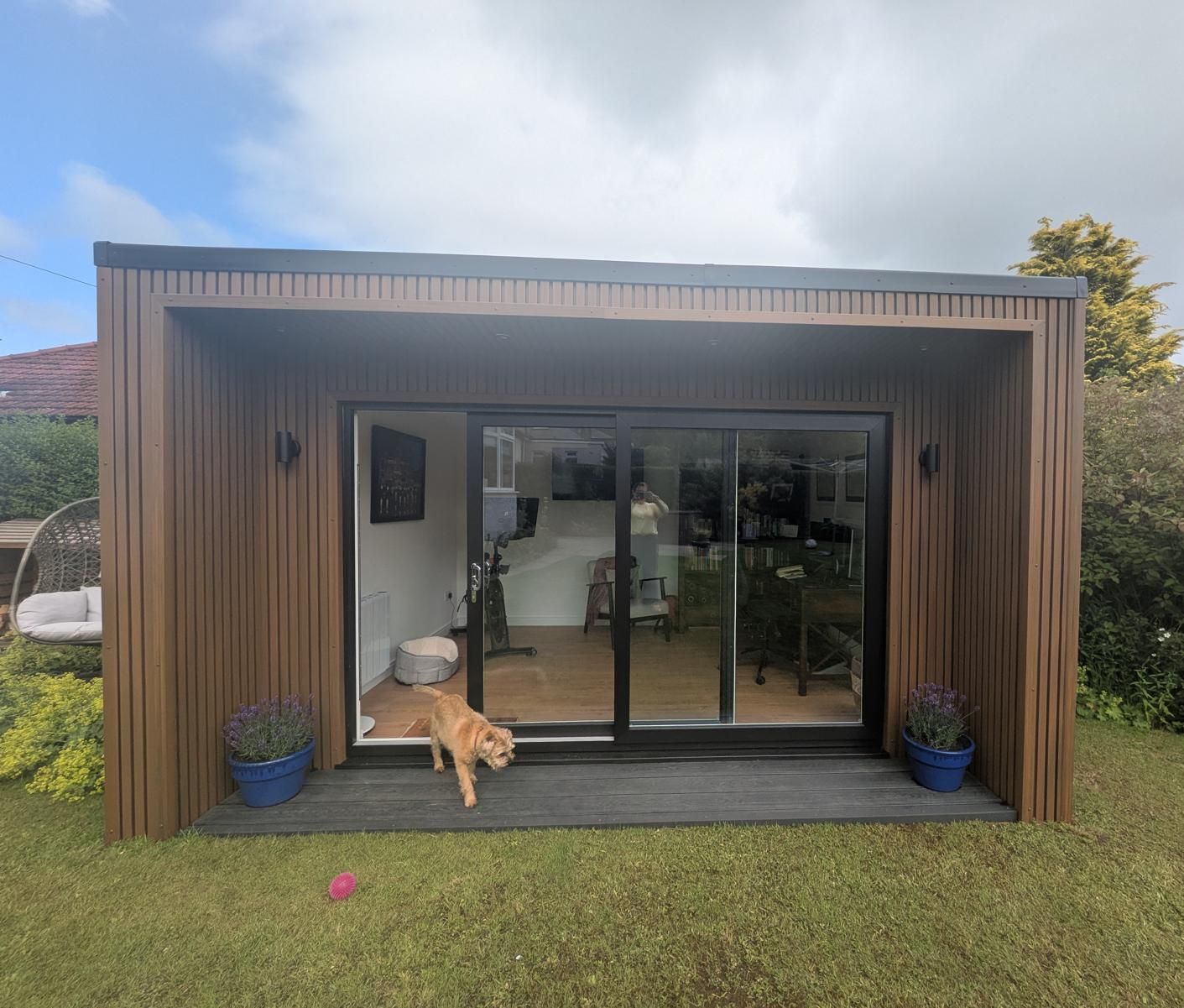 Interior view of garden room showcasing contemporary finishes, natural light, and clean architectural lines.