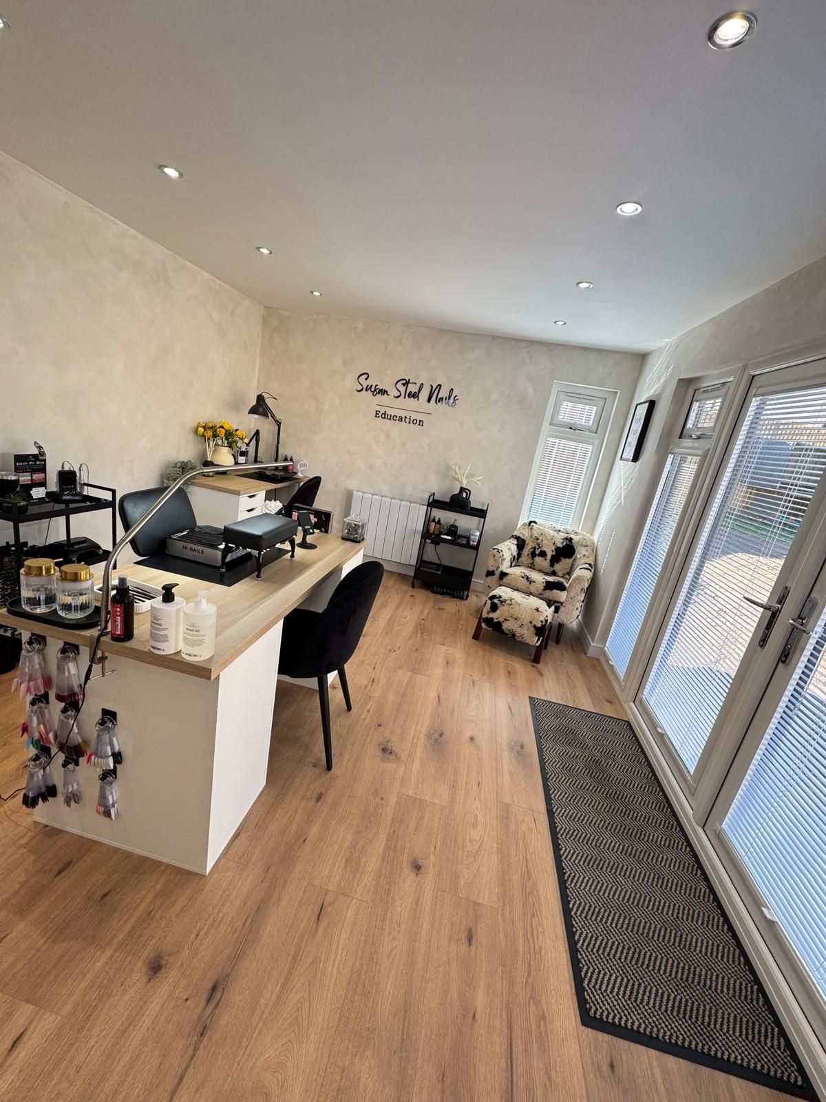 Professional Oakspan garden beauty studio interior designed for client appointments