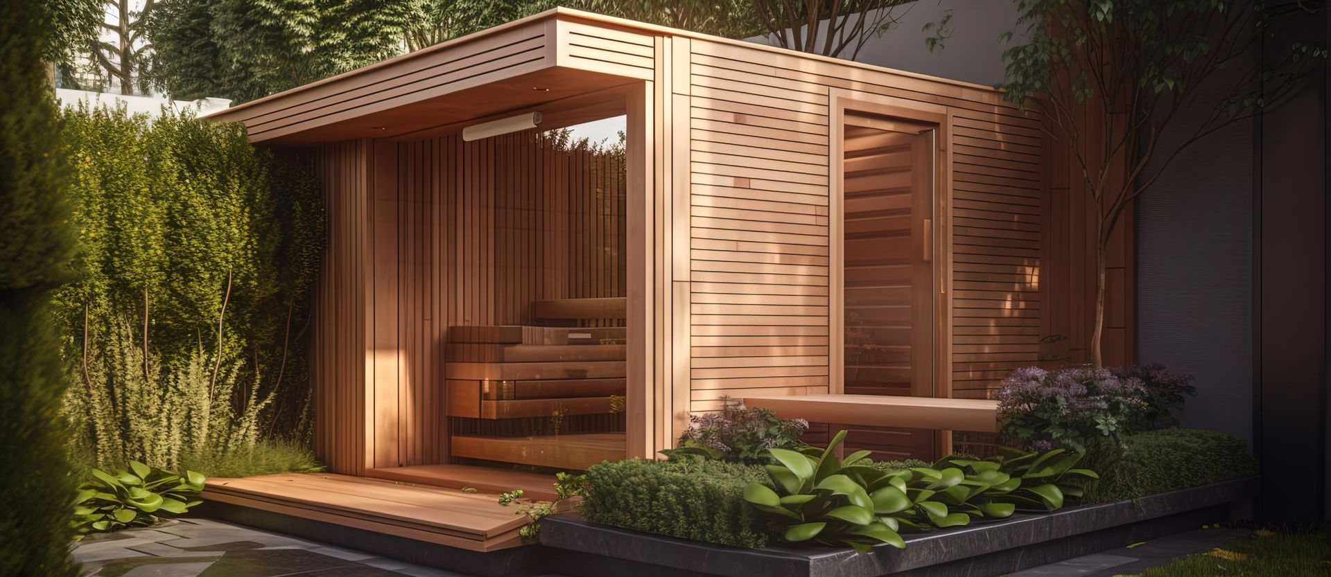 A photo of a garden room perfect for customizing your outdoor space with a garden room with toilet.