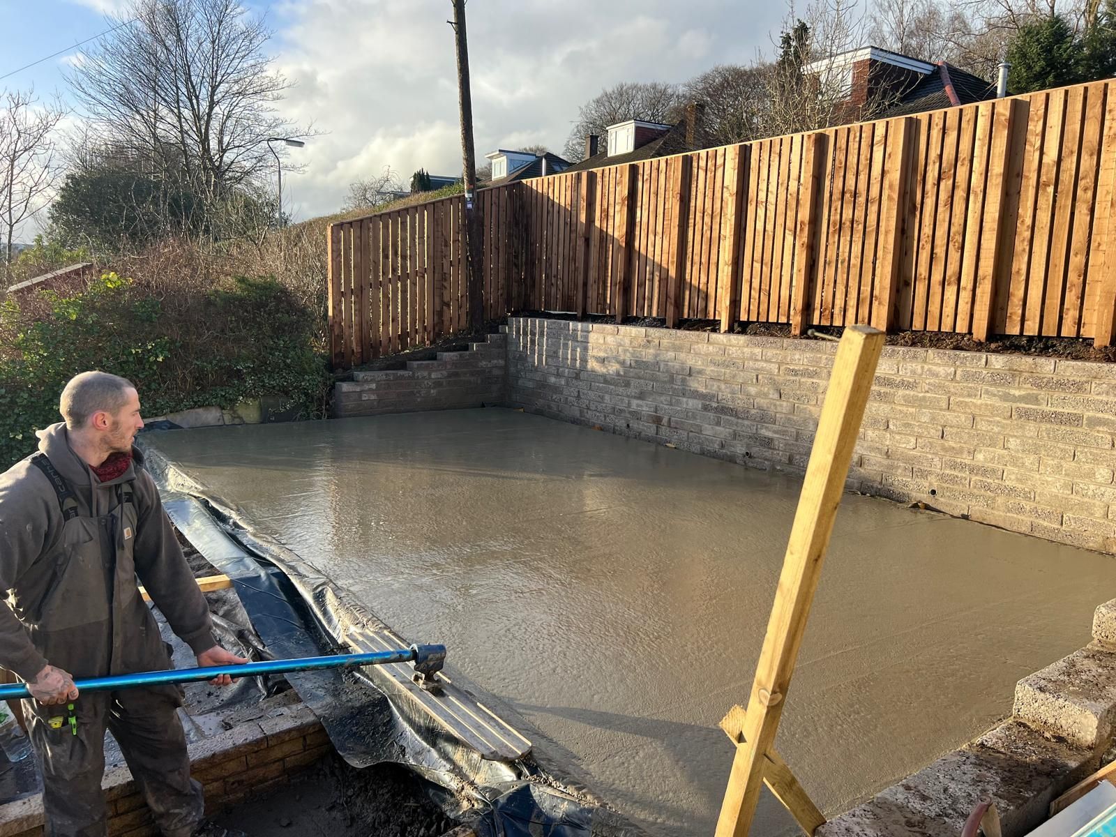 Oakspan Reinforced Concrete Garden Room Base Scotland Completed reinforced concrete base prepared for an Oakspan garden room in Scotland