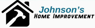 Johnson's Home Improvement logo with black house and blue text