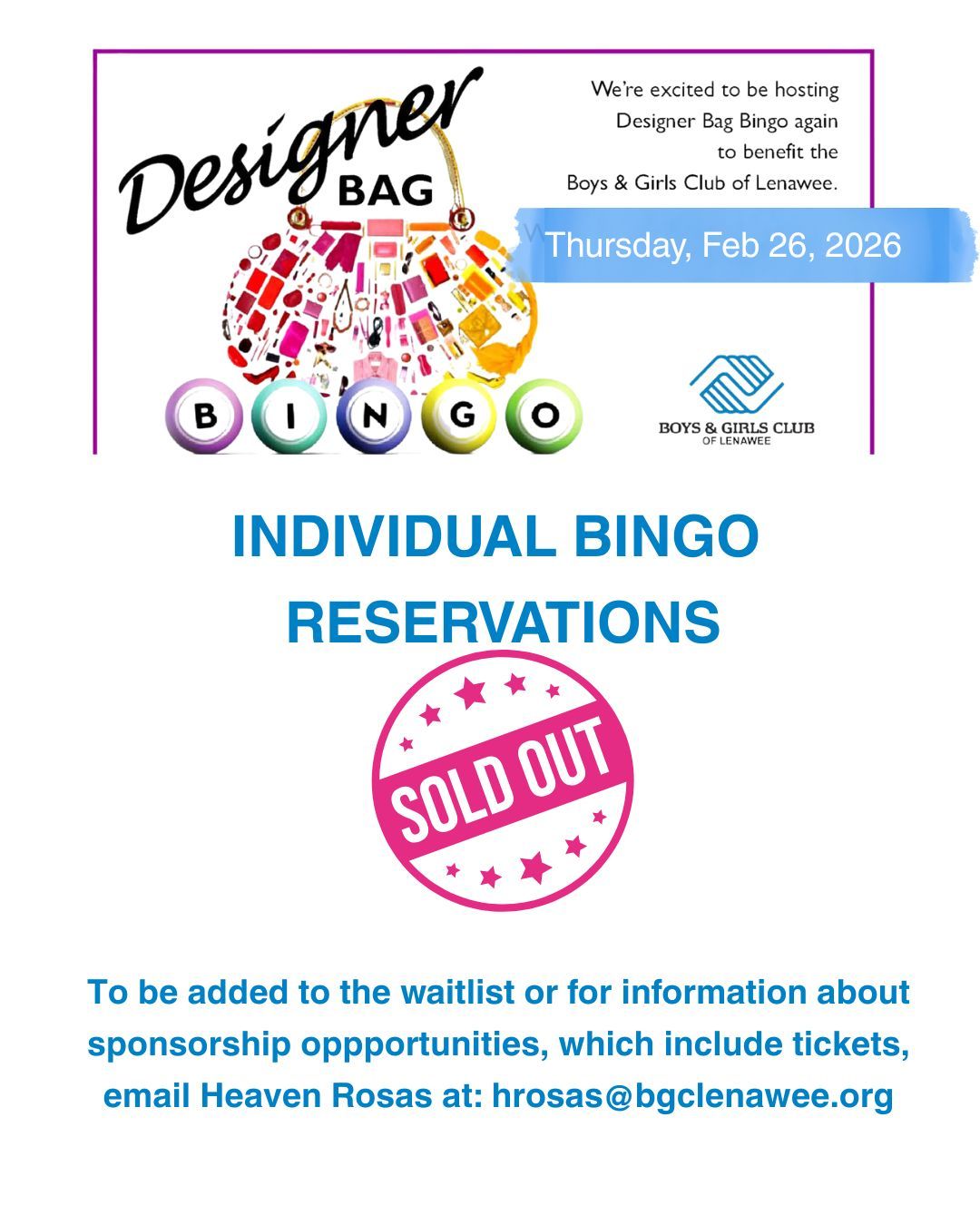 Designer Bag Bingo 