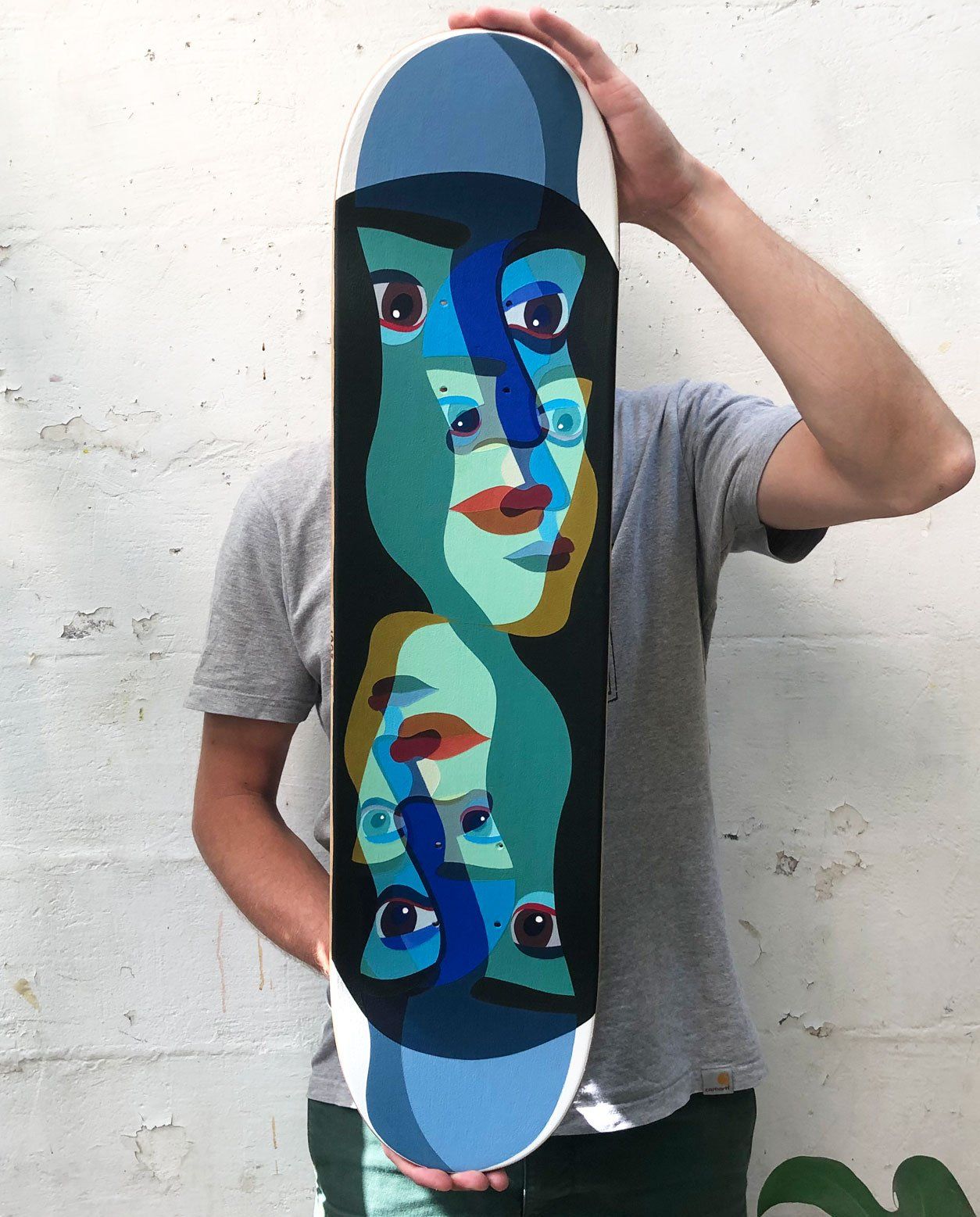 BLACK IS BEAUTIFUL, painting on skateboard, quetzilla