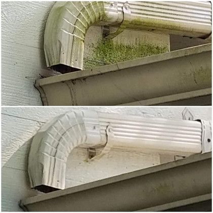 Before and after of a residential pressure washing in Dayton OH by Haven Hydro Clean