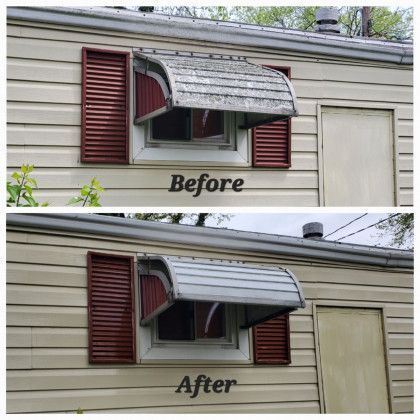Before and after of a residential pressure wash in Dayton OH by Haven Hydro Clean