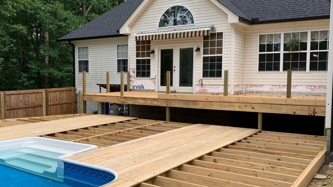 Pool deck construction