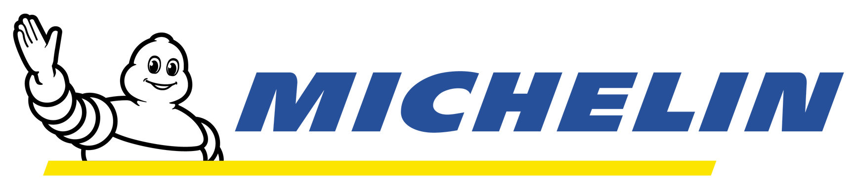 Michelin logo with the white Bibendum mascot and blue wordmark on a white background