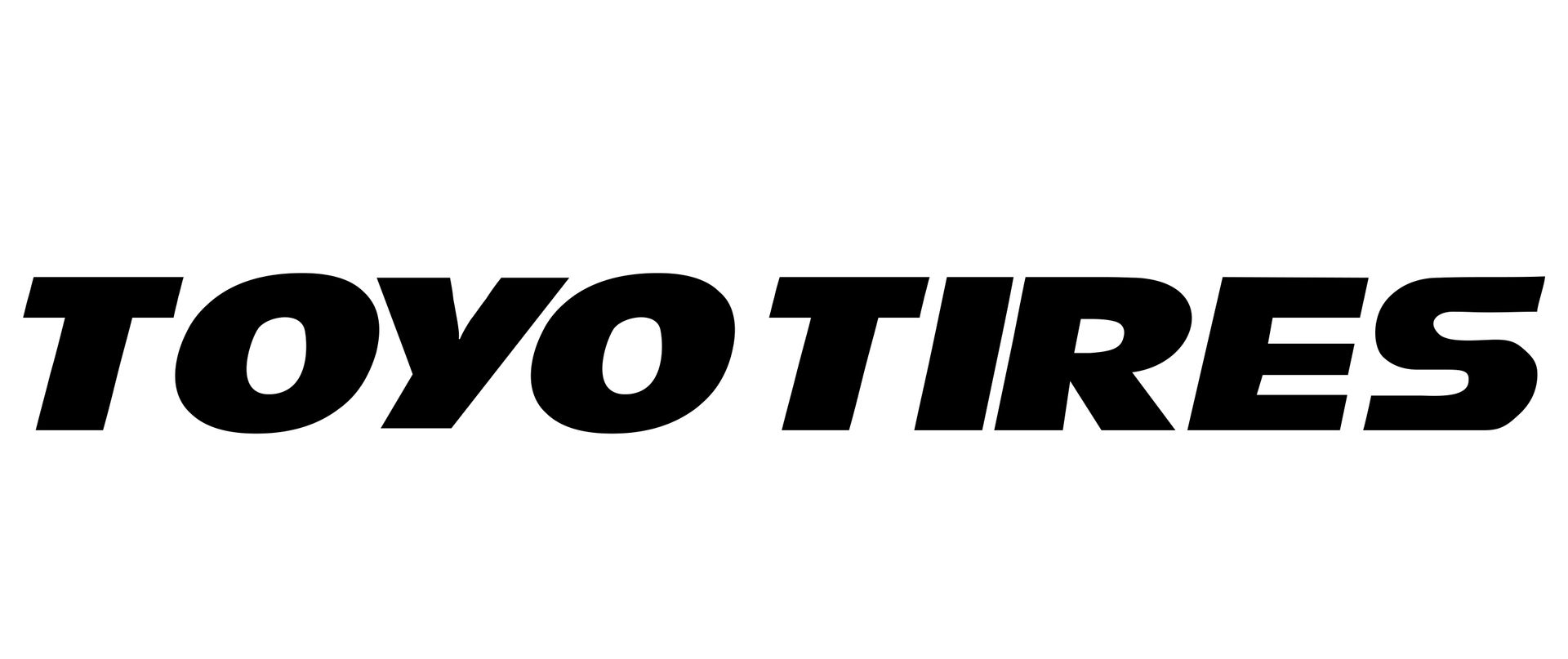 TOYO TIRES logo in bold black text on a white background