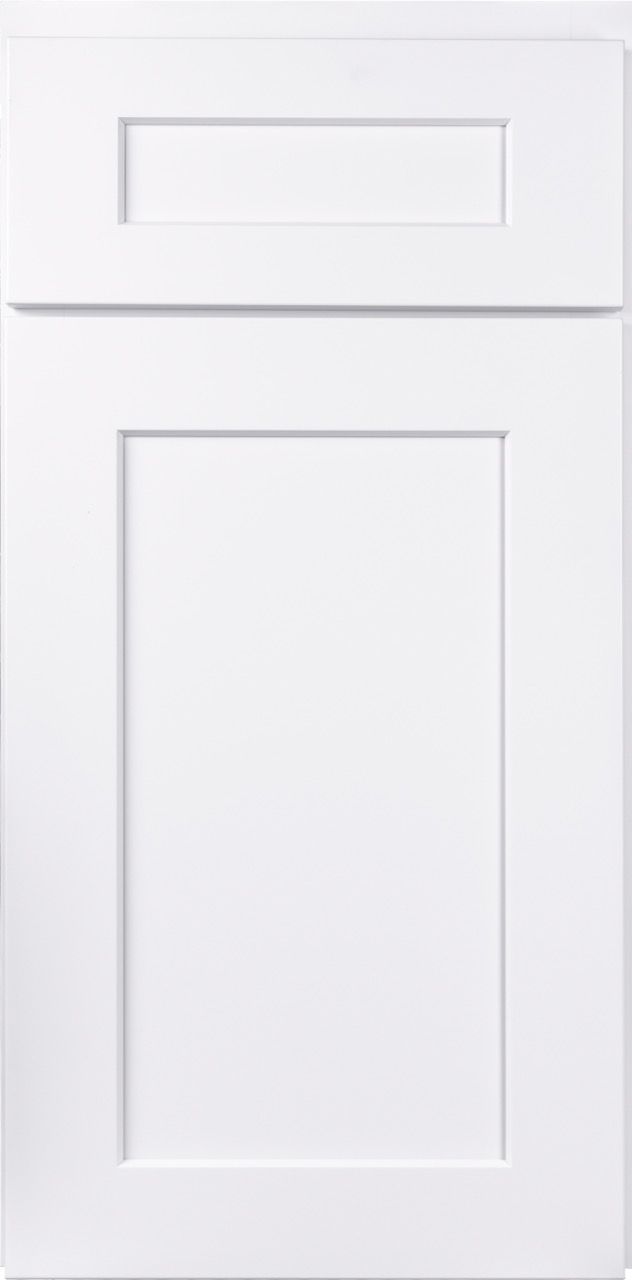 White paneled door with a small rectangular window near the top.
