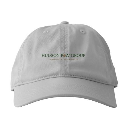 Light gray Hudson Paw Group baseball cap with embroidered logo on the front