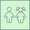 Dra Juliana Battistella logo with two stick figure children.