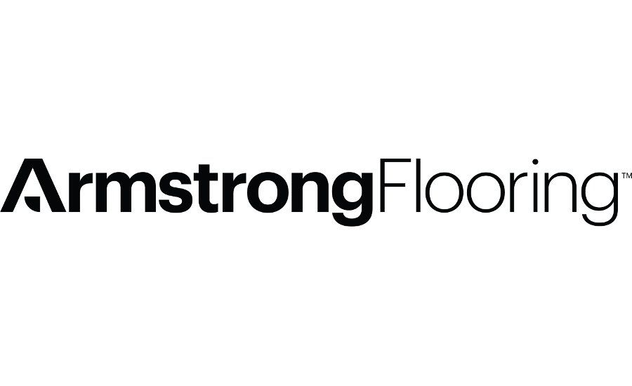 Le logo Armstrong Flooring est noir et blanc sur fond blanc.