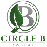 Circle B Lawncare logo with green leaf and gray letter B inside a circle