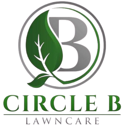 Circle B Lawncare logo with green leaf and gray letter B inside a circle
