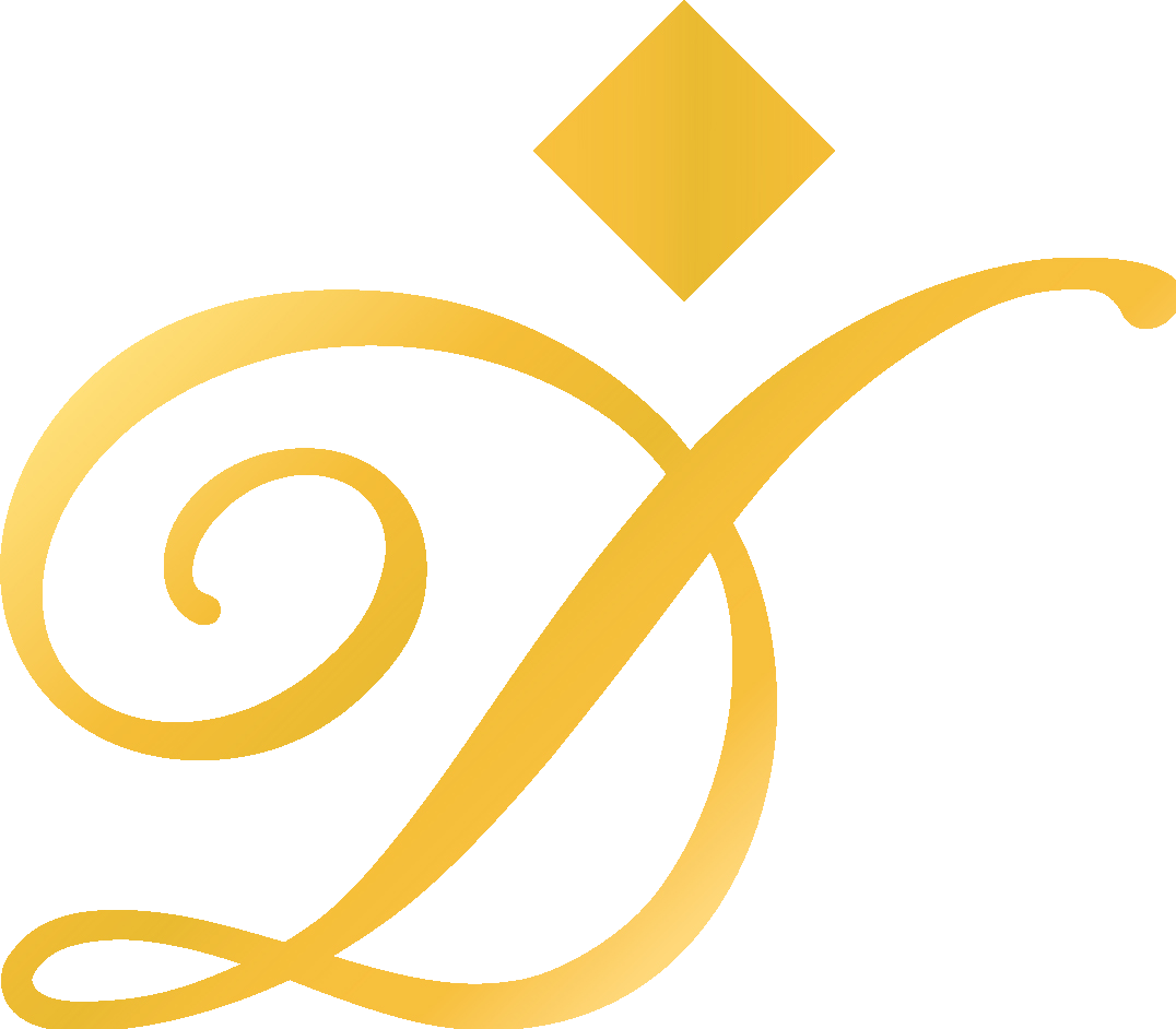 Gold cursive letter