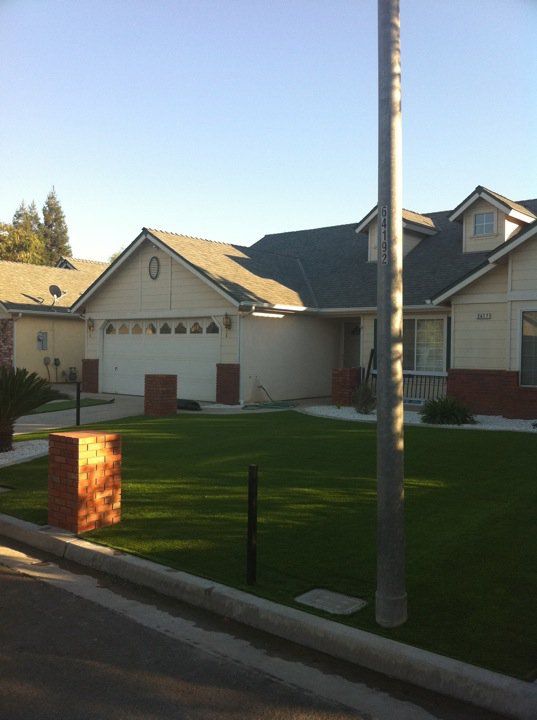 Suburban houses with driveways and lawns, a mailbox in the foreground, and a utility pole beside the street