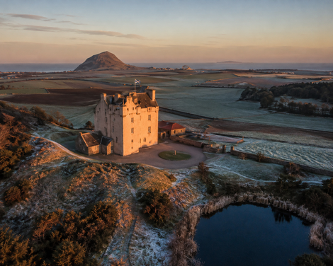 Fenton Tower within the East Lothian landscape