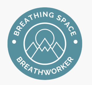 Teal Breathing Space Breathworker logo with white mountain and circle icon.