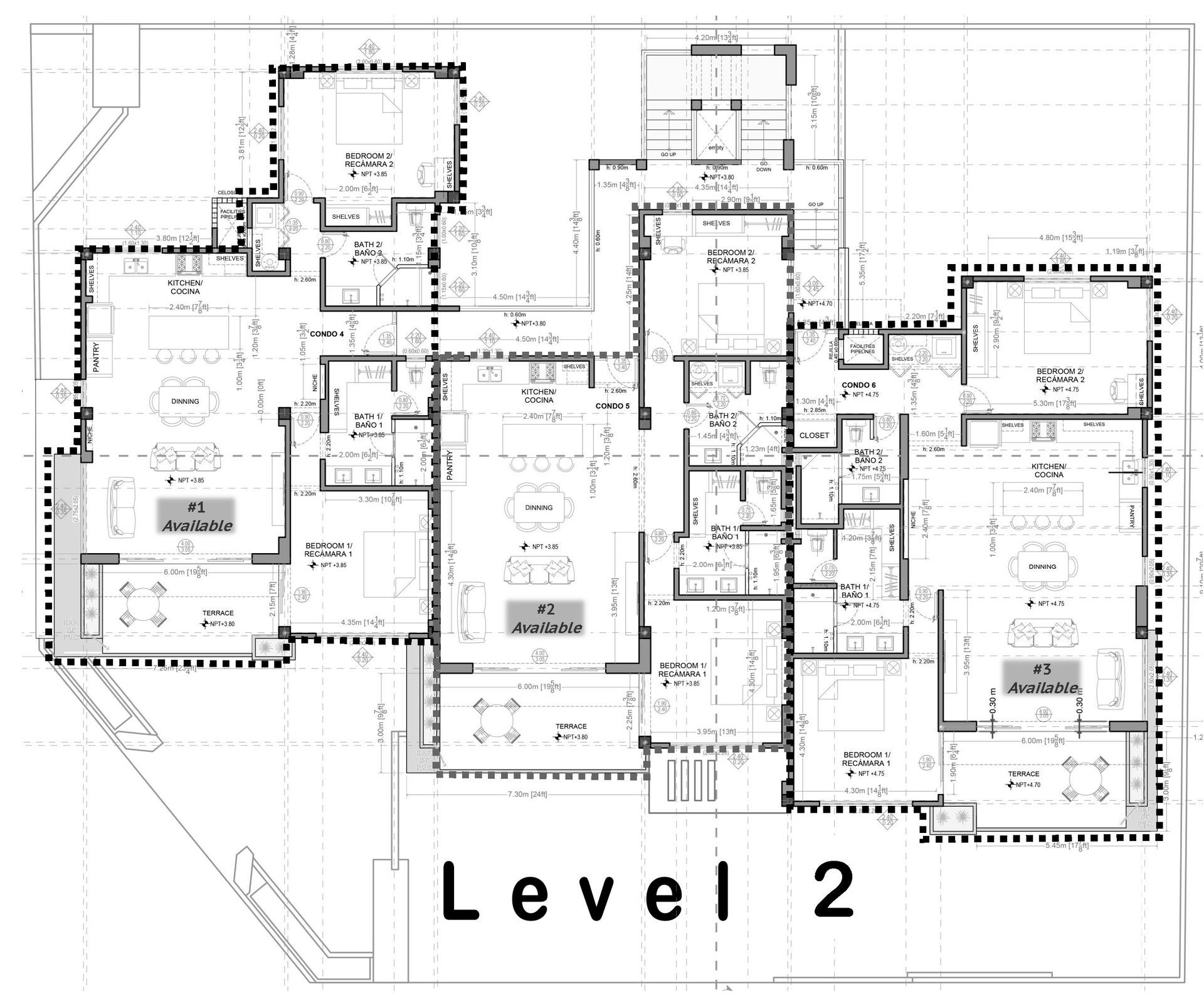 Architectural floor plan labeled “Level 2” with multiple rooms and hallways.