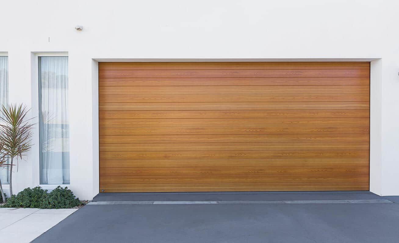 Wooden Garage Door With Horizontal Planks — Gold Coast Door Centre In Burleigh Heads, QLD