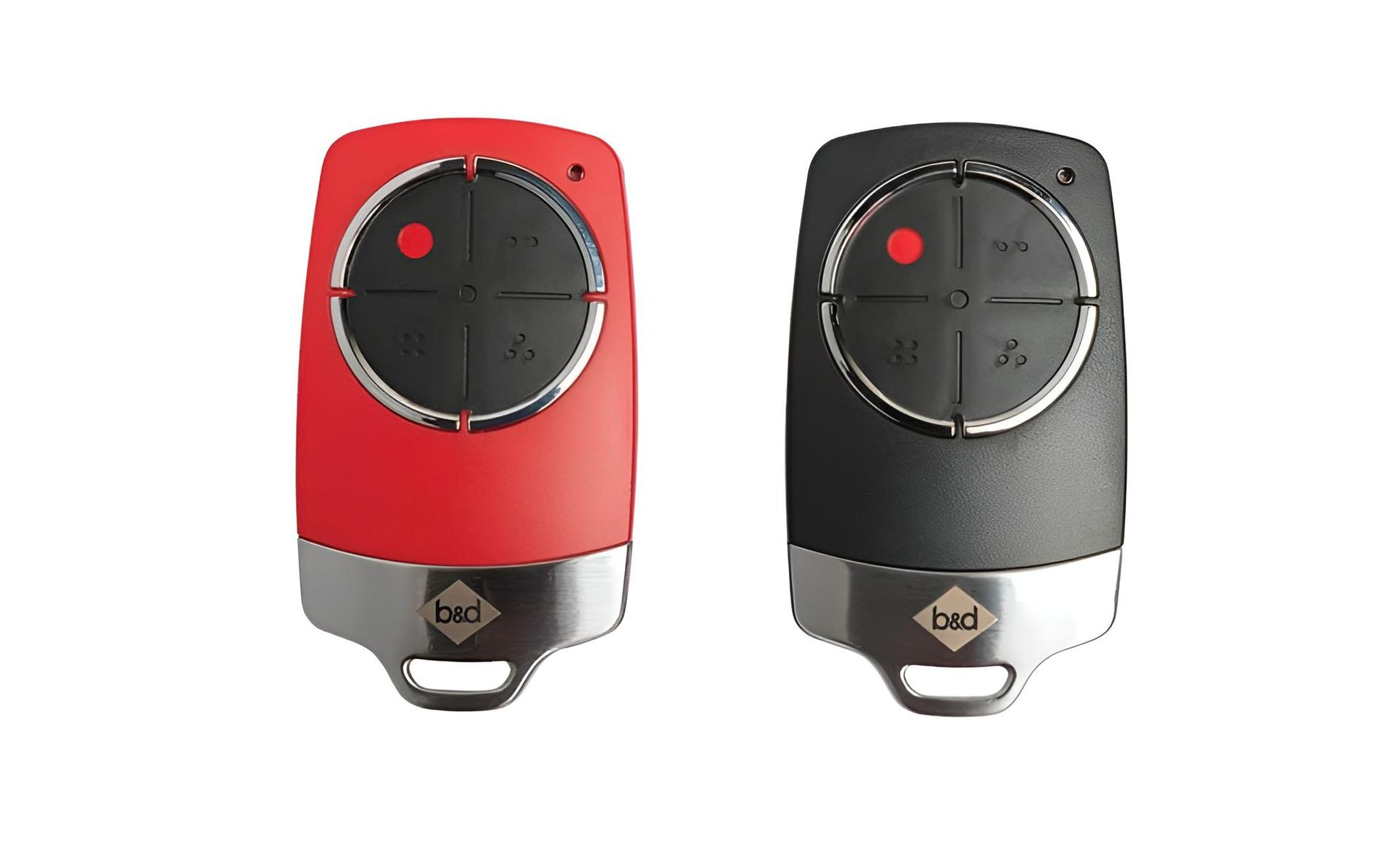 A Red And A Black Remote Control On A White Background — Gold Coast Door Centre In Burleigh Heads, QLD