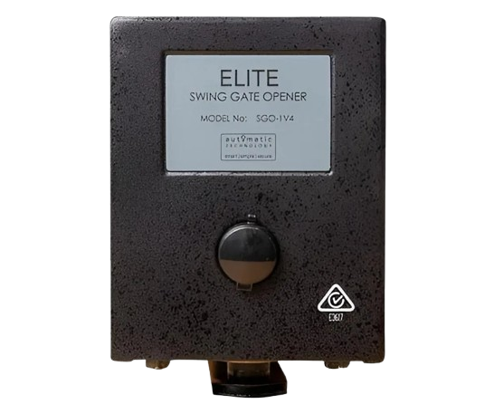 A Black Box That Says Elite Swing Gate Opener On It — Gold Coast Door Centre In Burleigh Heads, QLD