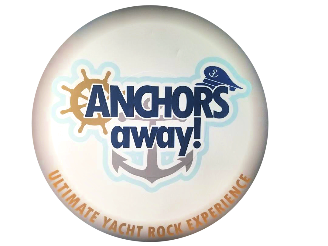 A button that says anchors away ultimate yacht rock experience