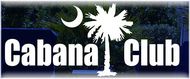 Cabana Club logo with white palm tree and moon on a dark blue background