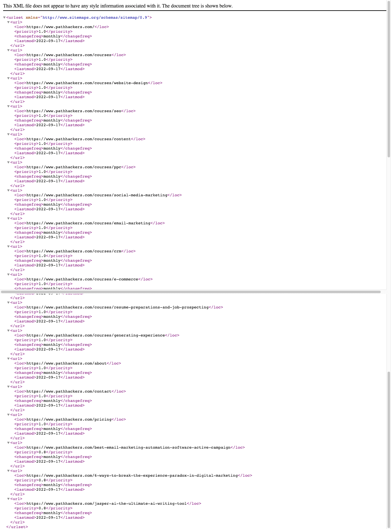 XML Sitemap - Path Hackers