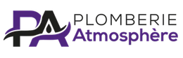 Un logo violet et noir pour une entreprise de plomberie.
