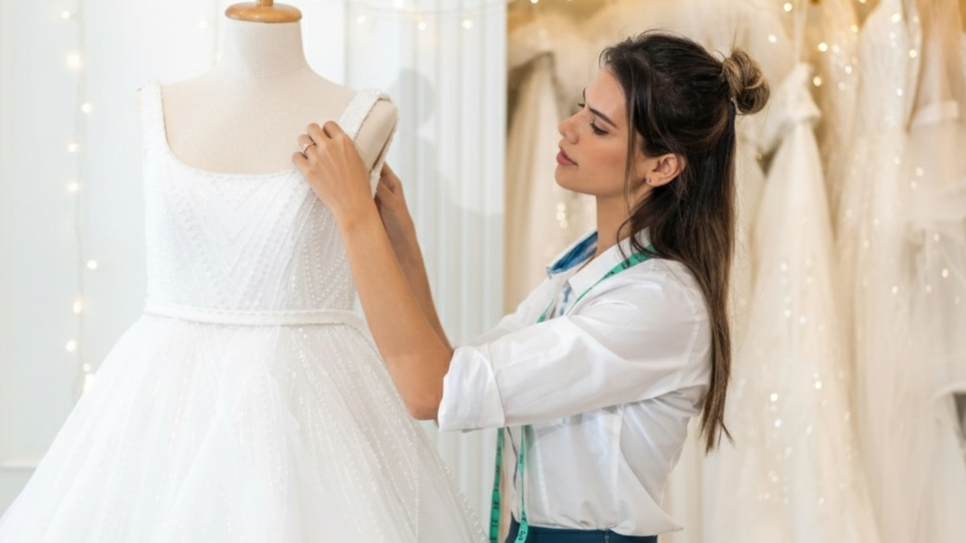 BridalLive inventory dashboard displaying wedding gown listings with style numbers, sizes, and designer names.