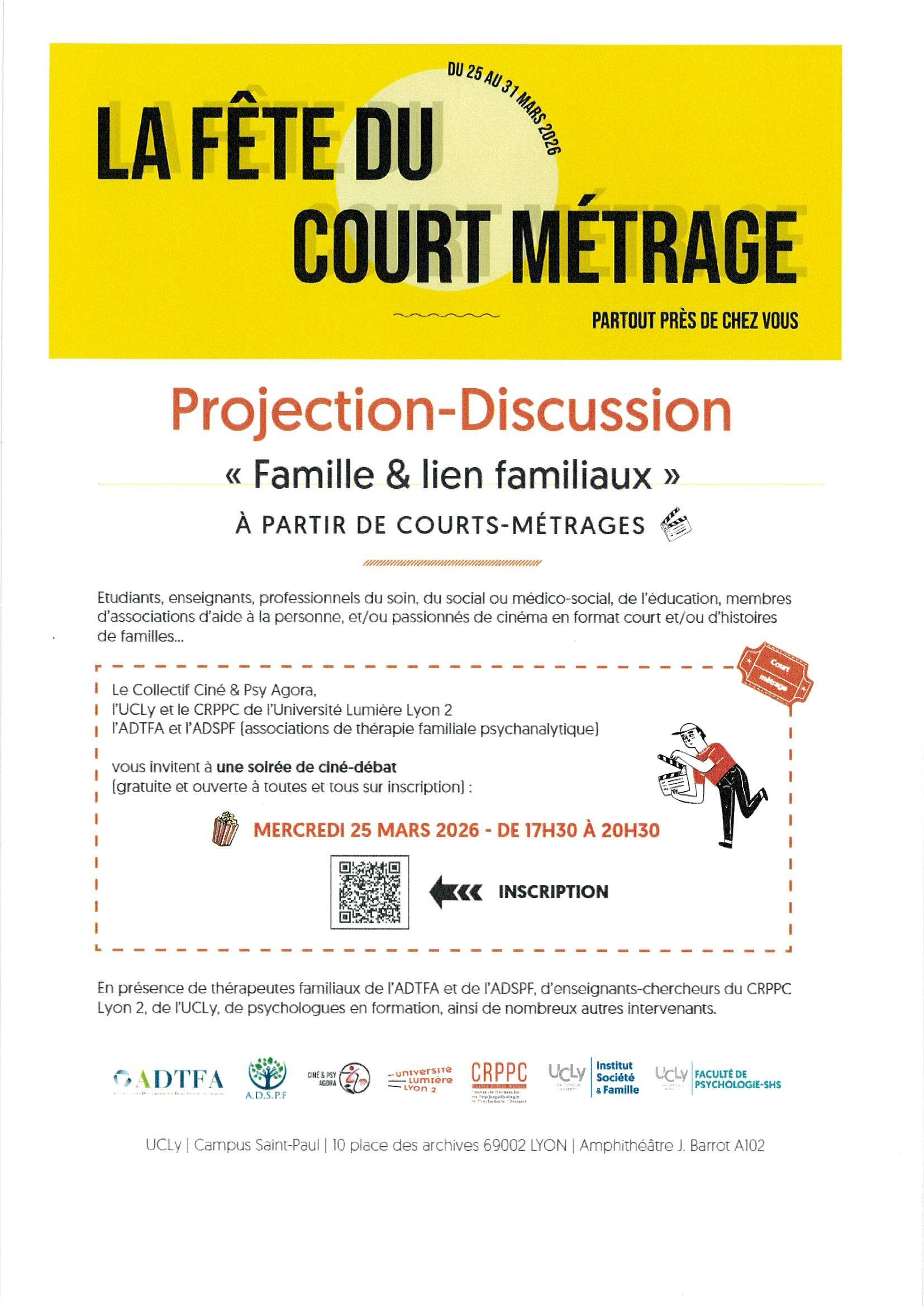 Fête du court métrage à Lyon. Projection et discussion autour de 